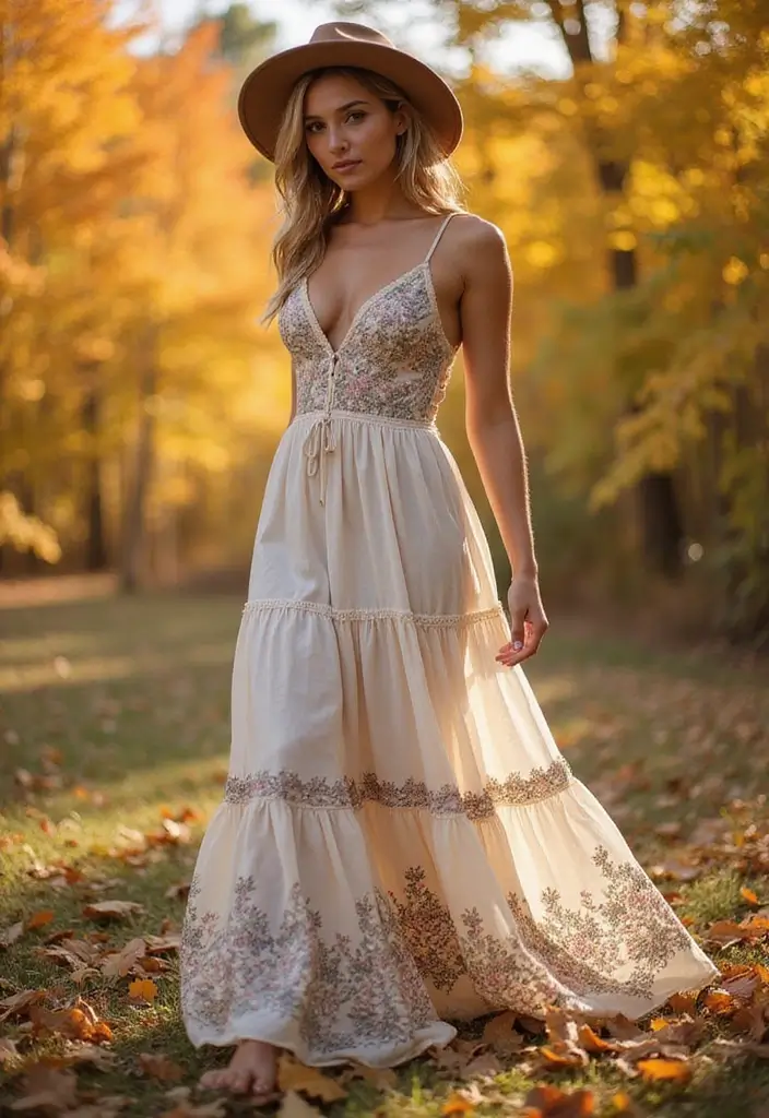 29 Stunning Fall Dresses That Will Upgrade Your Wardrobe - 29. The Boho Maxi