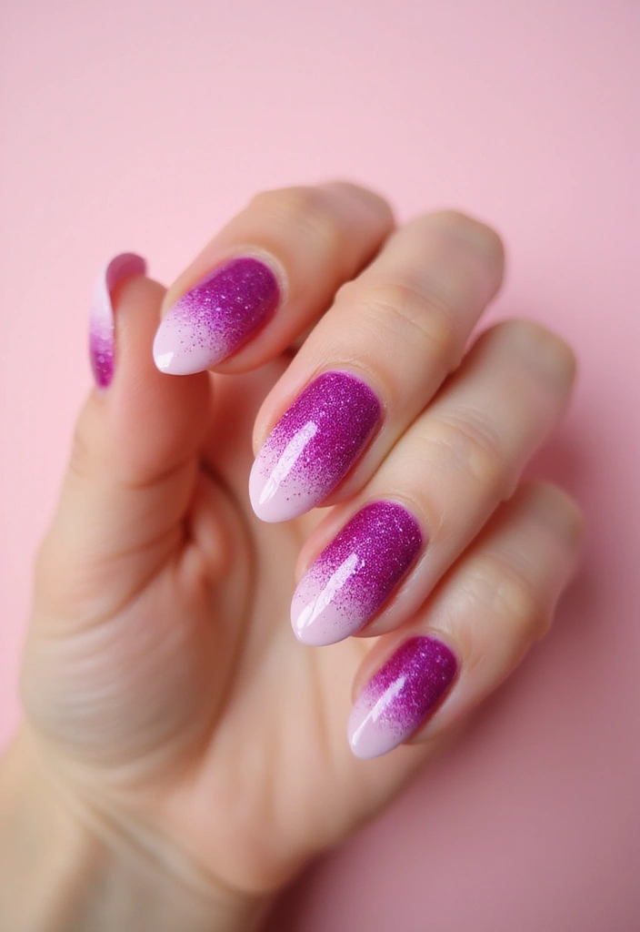 30 Bold Glitter Nail Looks That Shine in Every Outfit - 15. Glitter Gradient Delight