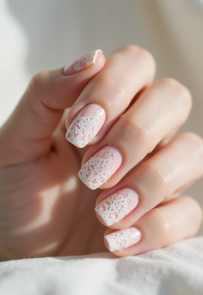 30 Bold Glitter Nail Looks That Shine in Every Outfit - 19. Intricate Lace Glitter