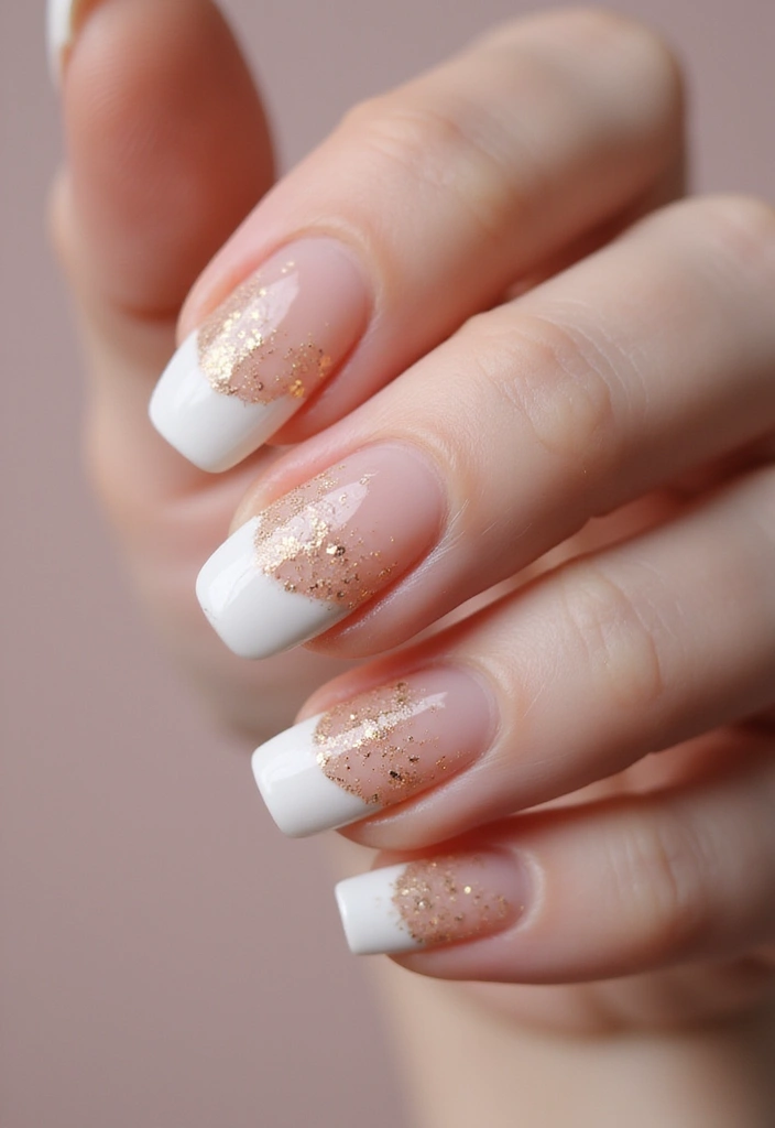 30 Bold Glitter Nail Looks That Shine in Every Outfit - 22. Timeless French Glitter