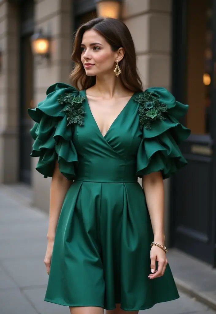 30 Cocktail Dress Outfits That Nail Party-Ready Fashion - 25. Statement Sleeves