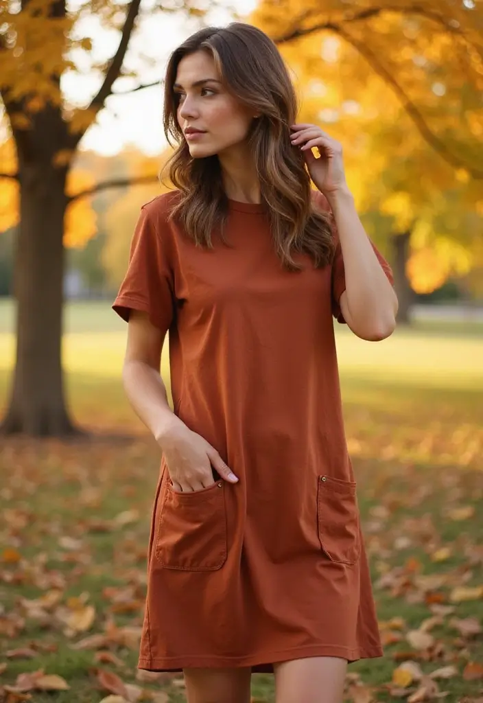 30 Cozy September Dresses You’ll Want in Your Wardrobe - 16. Casual T-shirt Dress