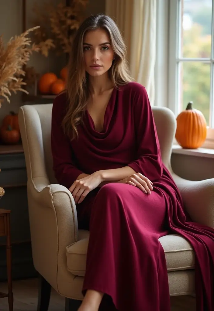 30 Cozy September Dresses You’ll Want in Your Wardrobe - 17. Cowl Neck Dress