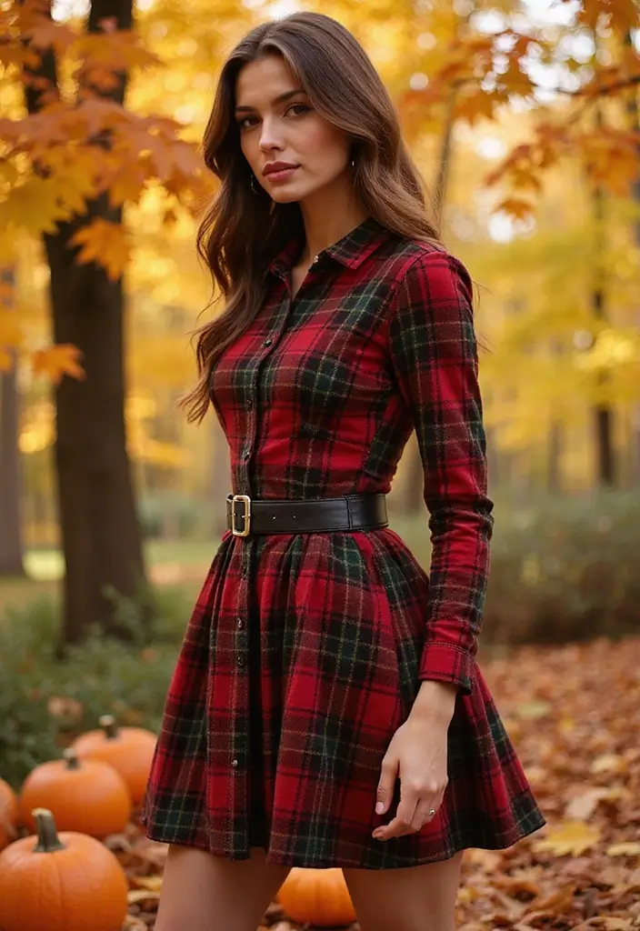 30 Cozy September Dresses You’ll Want in Your Wardrobe - 20. Tartan Dress