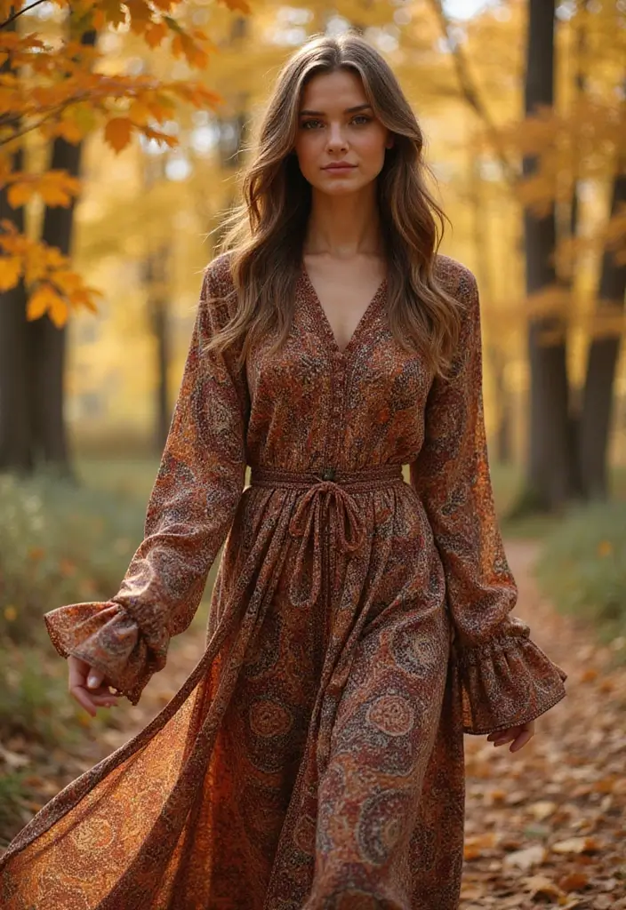 30 Cozy September Dresses You’ll Want in Your Wardrobe - 29. Bohemian Maxi Dress