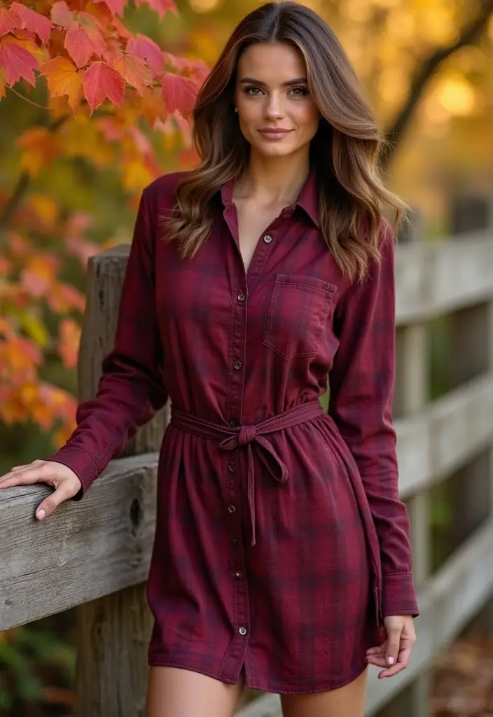 30 Cozy September Dresses You’ll Want in Your Wardrobe - 3. Long-Sleeved Shirt Dress