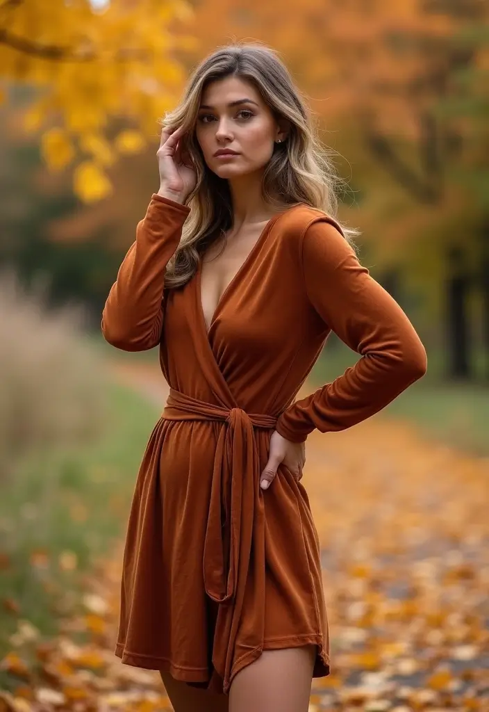 30 Cozy September Dresses You’ll Want in Your Wardrobe - 30. Crossover Dress