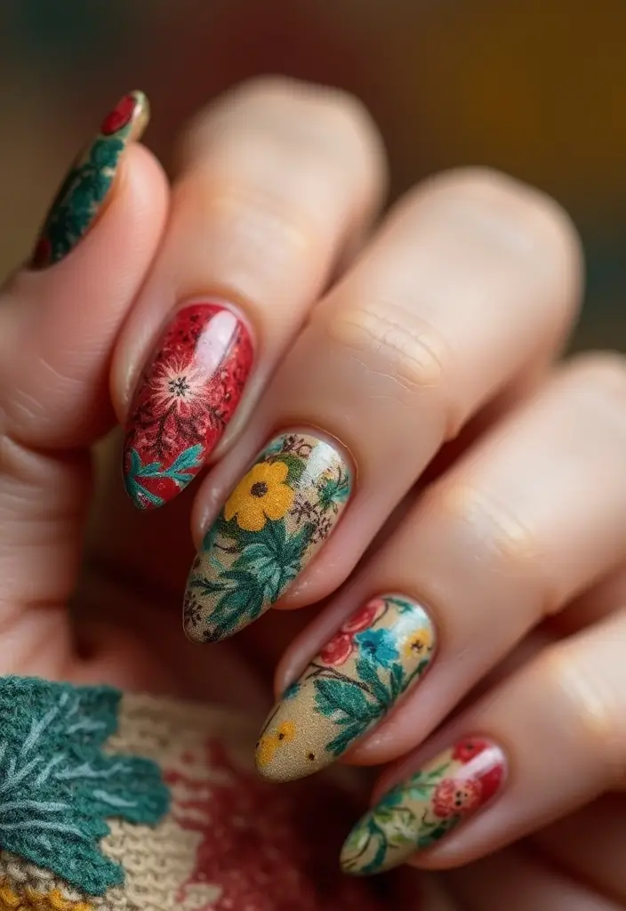 30 Fresh Nail Designs to Kick Off January in Style - 17. Retro Patchwork