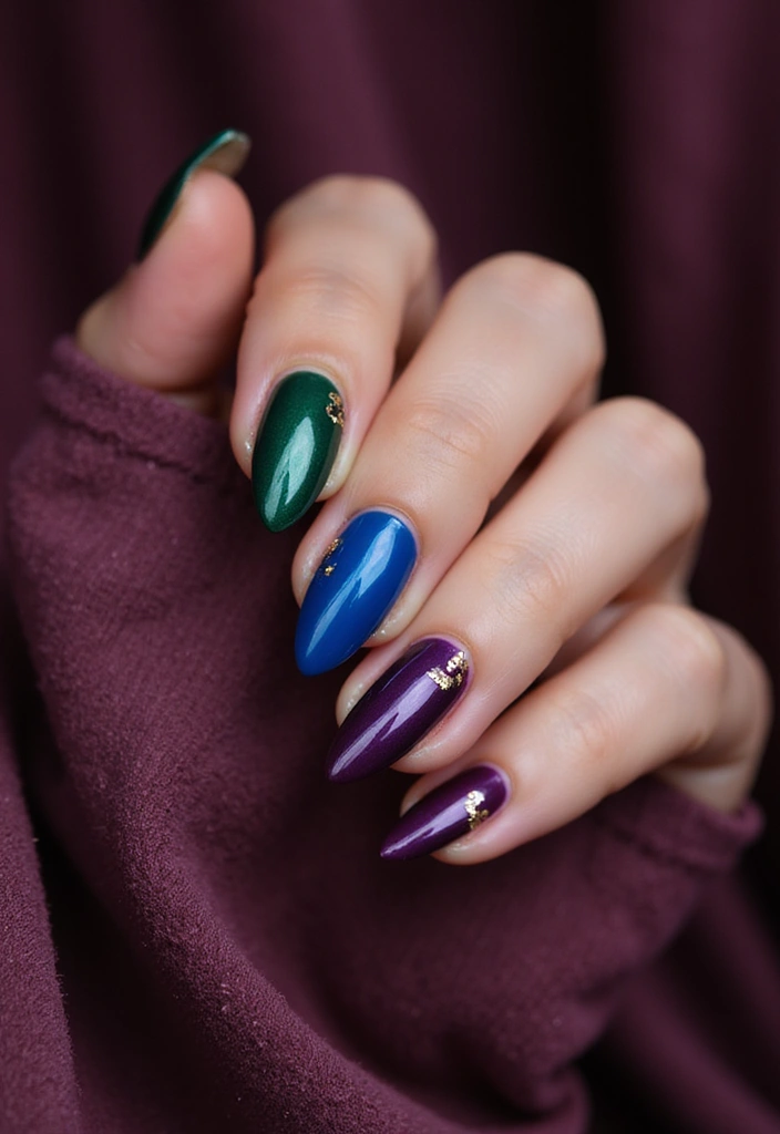 30 Fresh Nail Designs to Kick Off January in Style - 22. Vintage Jewel Tones