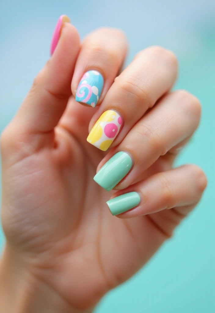 30 Fresh Nail Designs to Kick Off January in Style - 24. Retro Candy Colors