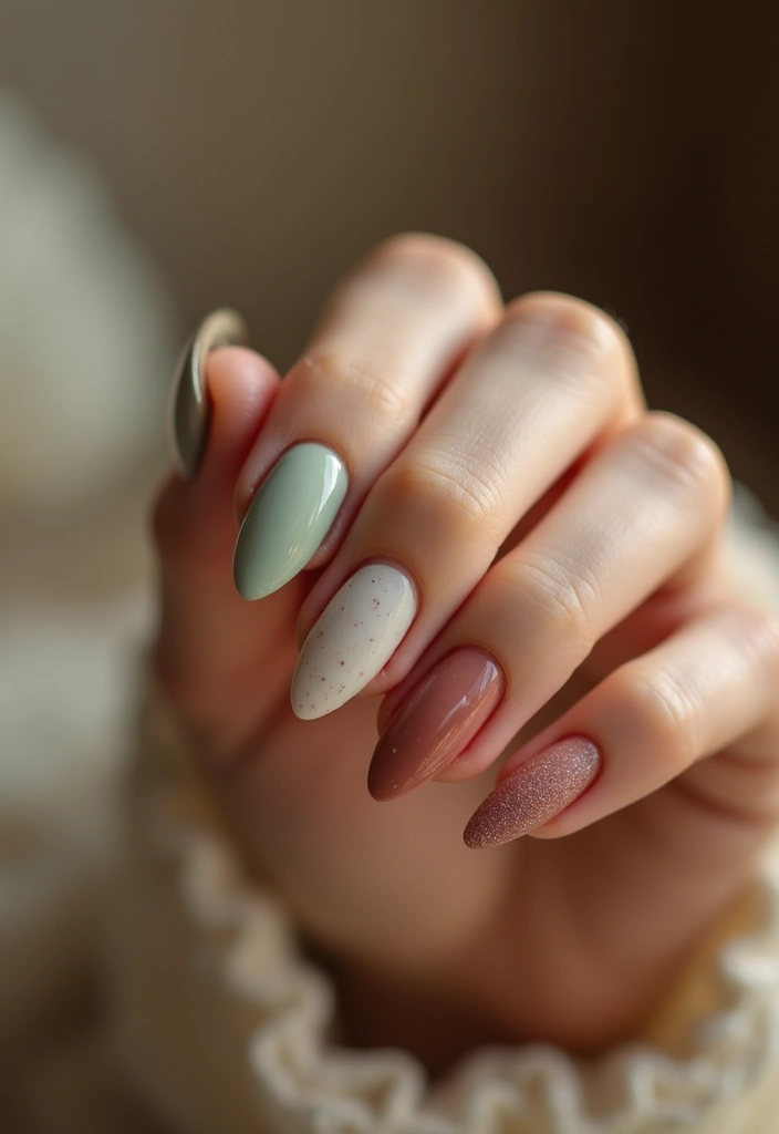 30 Fresh Nail Designs to Kick Off January in Style - 29. Vintage Color Palette
