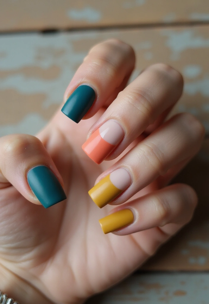 30 Fresh Nail Designs to Kick Off January in Style - 6. Simple Color Blocking