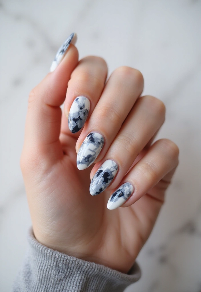 30 Fresh Nail Designs to Kick Off January in Style - 7. Retro Marble Effect