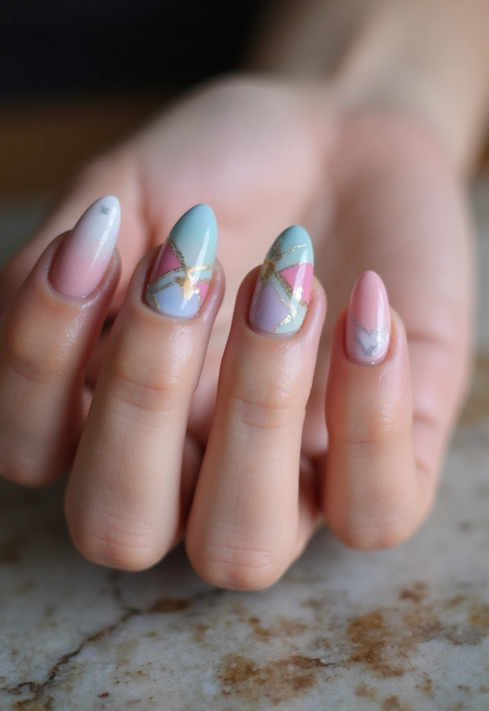 30 Gorgeous Almond Nail Designs That Look Chic on Everyone - 22. Layered Colors for Depth