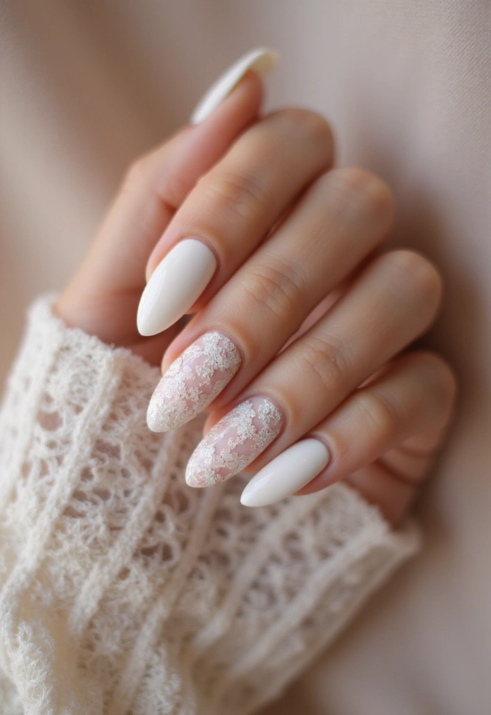 30 Gorgeous Almond Nail Designs That Look Chic on Everyone - 28. Vintage Lace Patterns