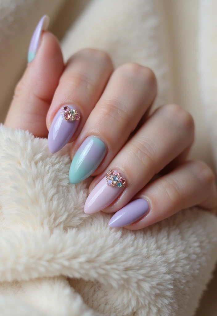 30 Gorgeous Almond Nail Designs That Look Chic on Everyone - 7. Gemstone Accents