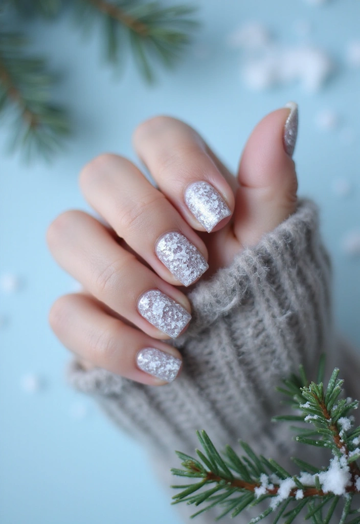 30 Holiday Nail Designs to Sparkle All December - 23. Textured Snowy Effects
