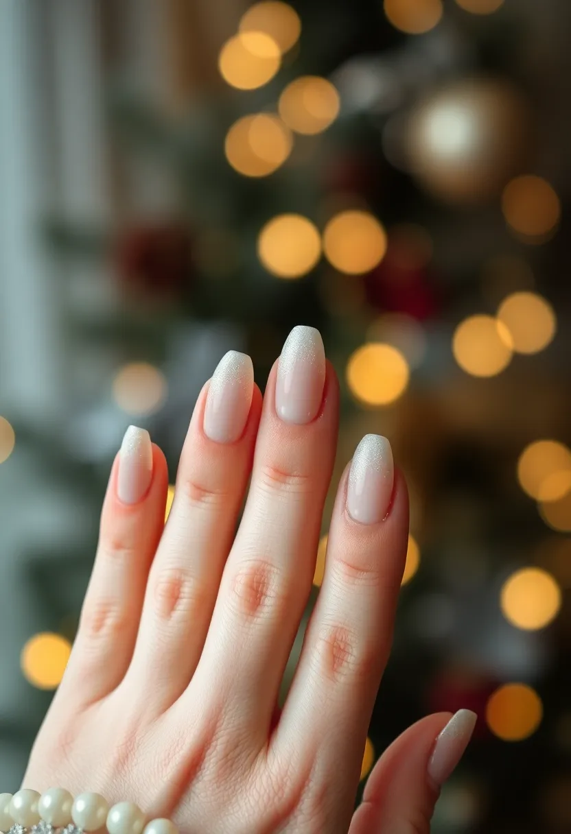 30 Holiday Nail Designs to Sparkle All December - 29. Elegant Frosted Tips