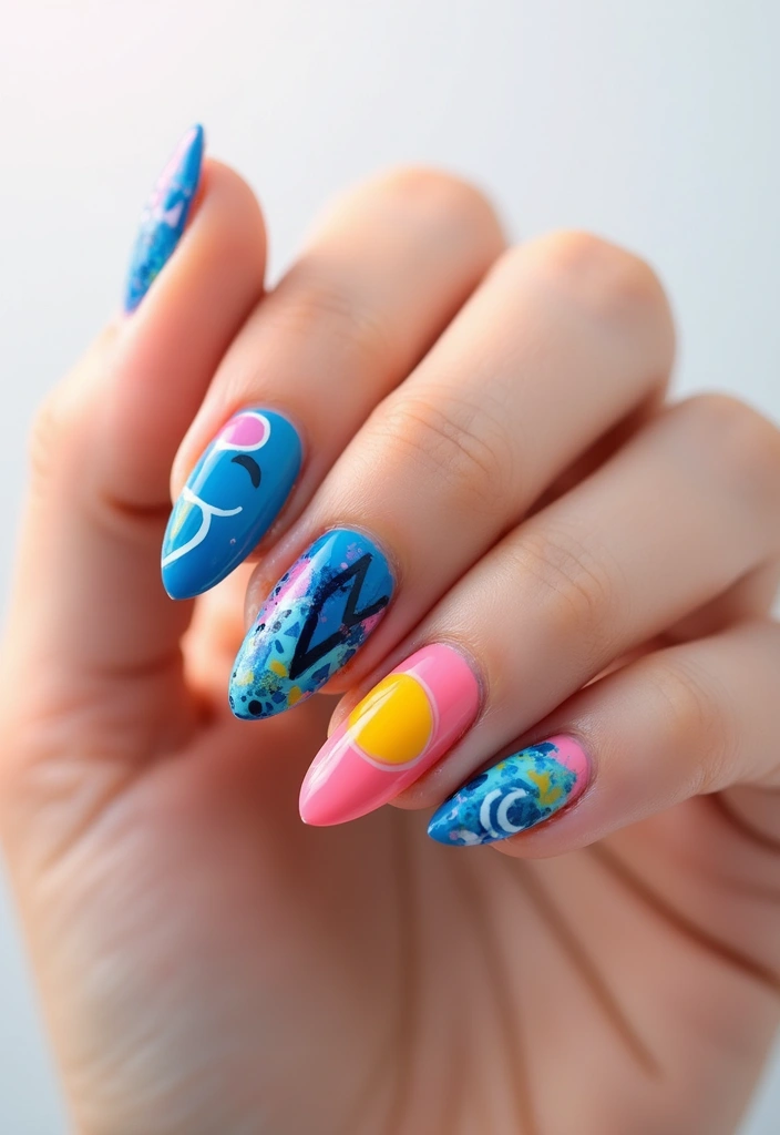 30 Nail Art Ideas That Will Inspire Your Next Manicure (Prepare to Be Amazed by #15!) - 1. Colorful Abstracts