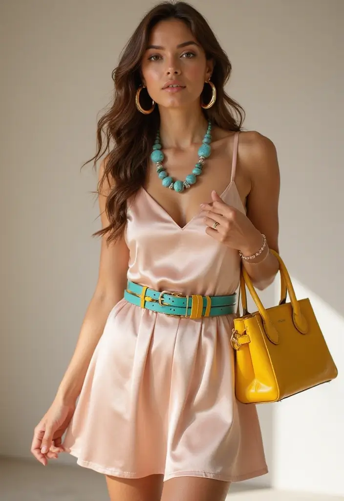 30 Satin Dress Outfit Ideas You’ll Fall in Love With - 17. Mix and Match with Accessories