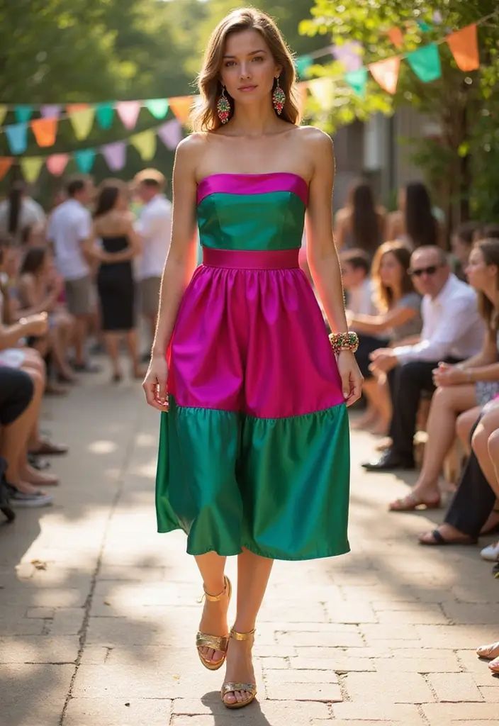 30 Satin Dress Outfit Ideas You’ll Fall in Love With - 26. Color Blocking with Satin