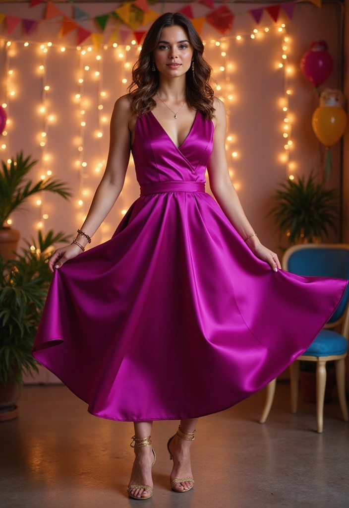30 Satin Dress Outfit Ideas You’ll Fall in Love With - 30. Bolder Colors for Impact