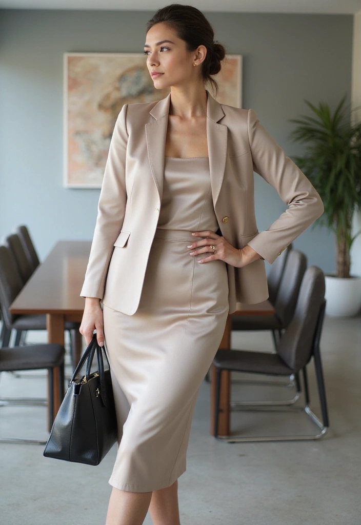30 Satin Dress Outfit Ideas You’ll Fall in Love With - 4. Workwear Wonders