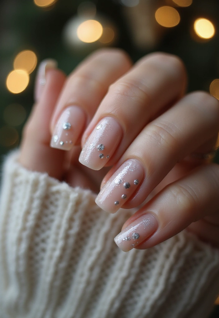 30 Sparkly Holiday Nail Designs Perfect for December Parties - 10. Glittery Silver Dots