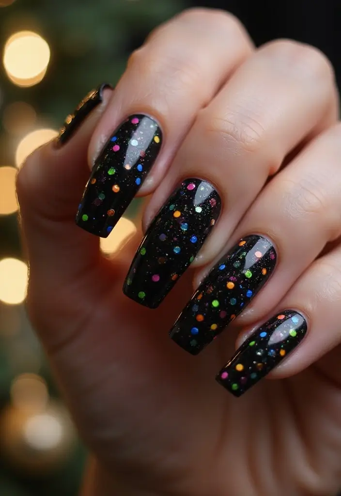 30 Sparkly Holiday Nail Designs Perfect for December Parties - 3. Glittering Christmas Lights