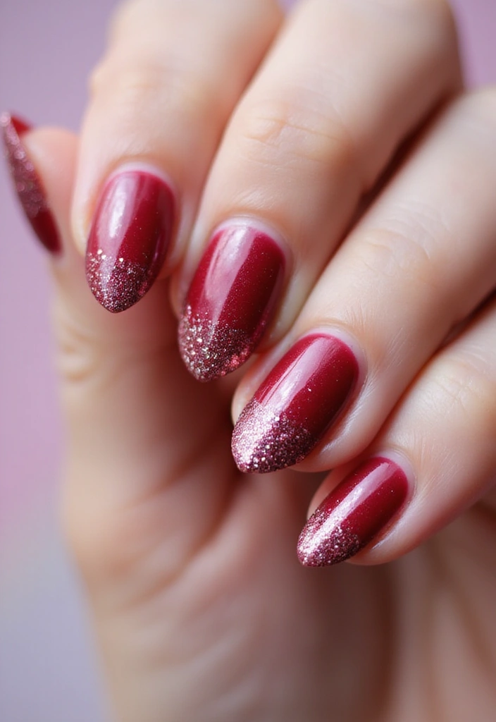 30 Sparkly Holiday Nail Designs Perfect for December Parties - 5. Sparkly Ombre Delight