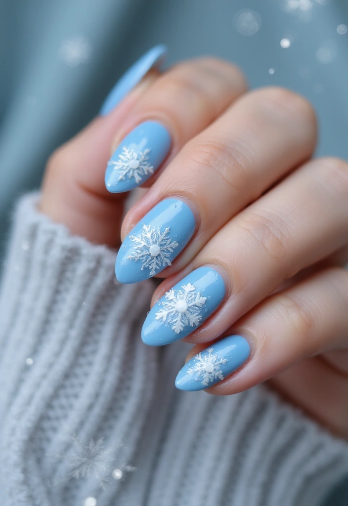 30 Sparkly Holiday Nail Designs Perfect for December Parties - 6. Elegant Snowflakes