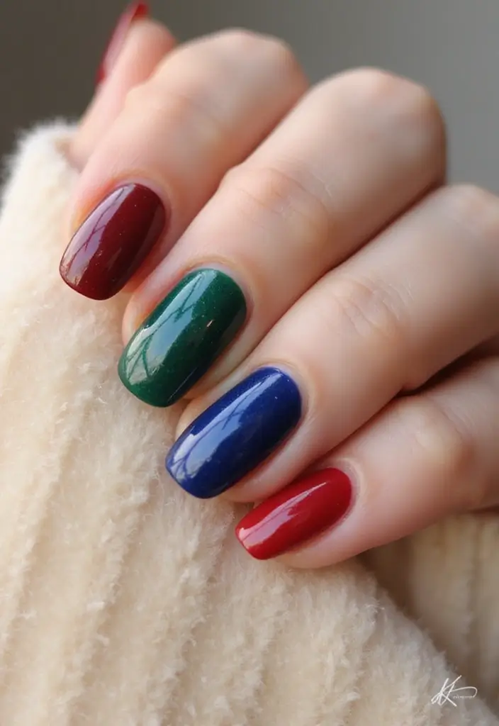 31 Elegant Nude Nail Designs Perfect for Work and Weddings - 16. Jewel Tones Accents
