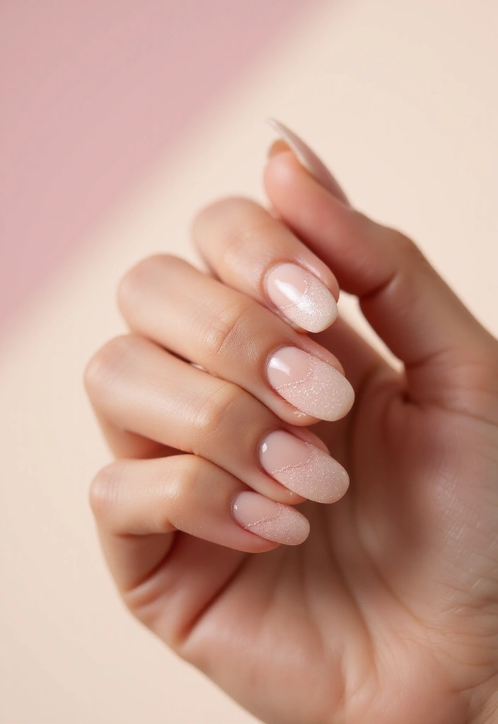 31 Elegant Nude Nail Designs Perfect for Work and Weddings - 22. Subtle Glitter Fade