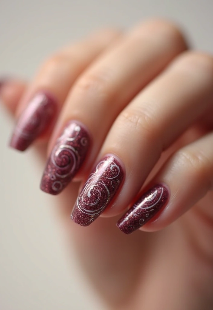 31 Elegant Nude Nail Designs Perfect for Work and Weddings - 24. Sophisticated Swirls