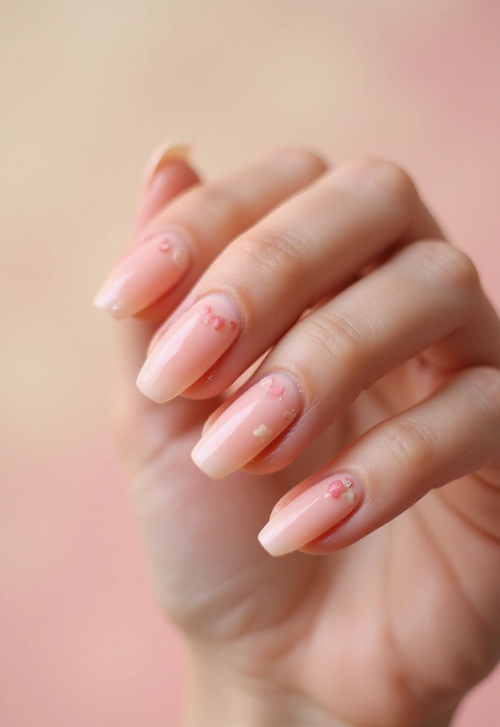 31 Elegant Nude Nail Designs Perfect for Work and Weddings - 25. Simple Heart Accents