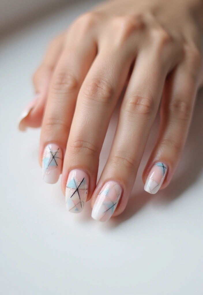 31 Elegant Nude Nail Designs Perfect for Work and Weddings - 7. Geometric Shapes