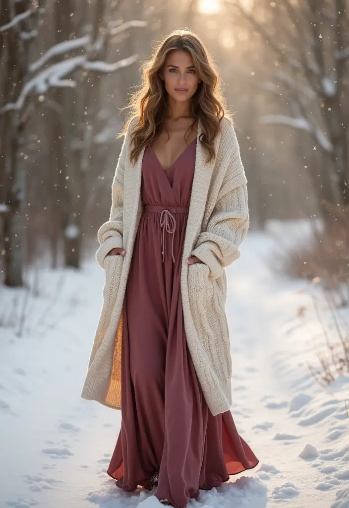 32 Maxi Dresses You’ll Want for Fall to Winter 2025 - 22. Chunky Knit Overlay