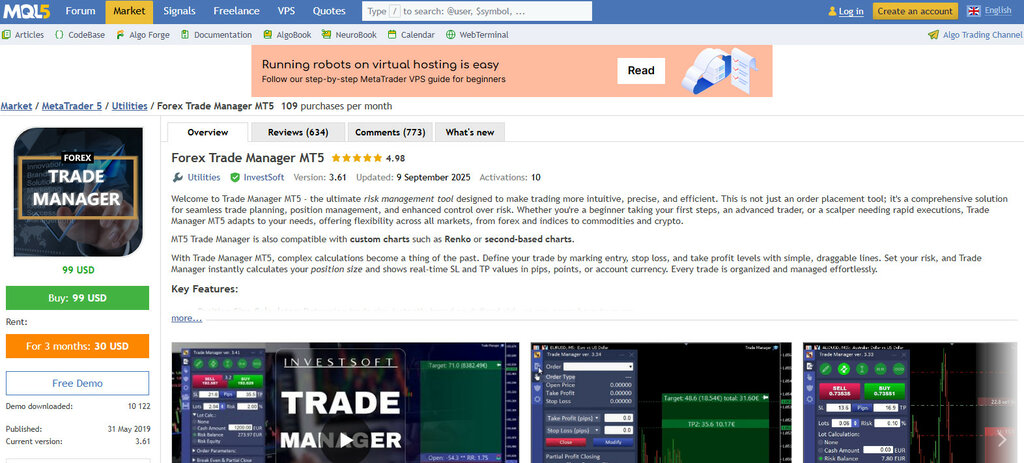 InvestSoft Forex Trade Manager
