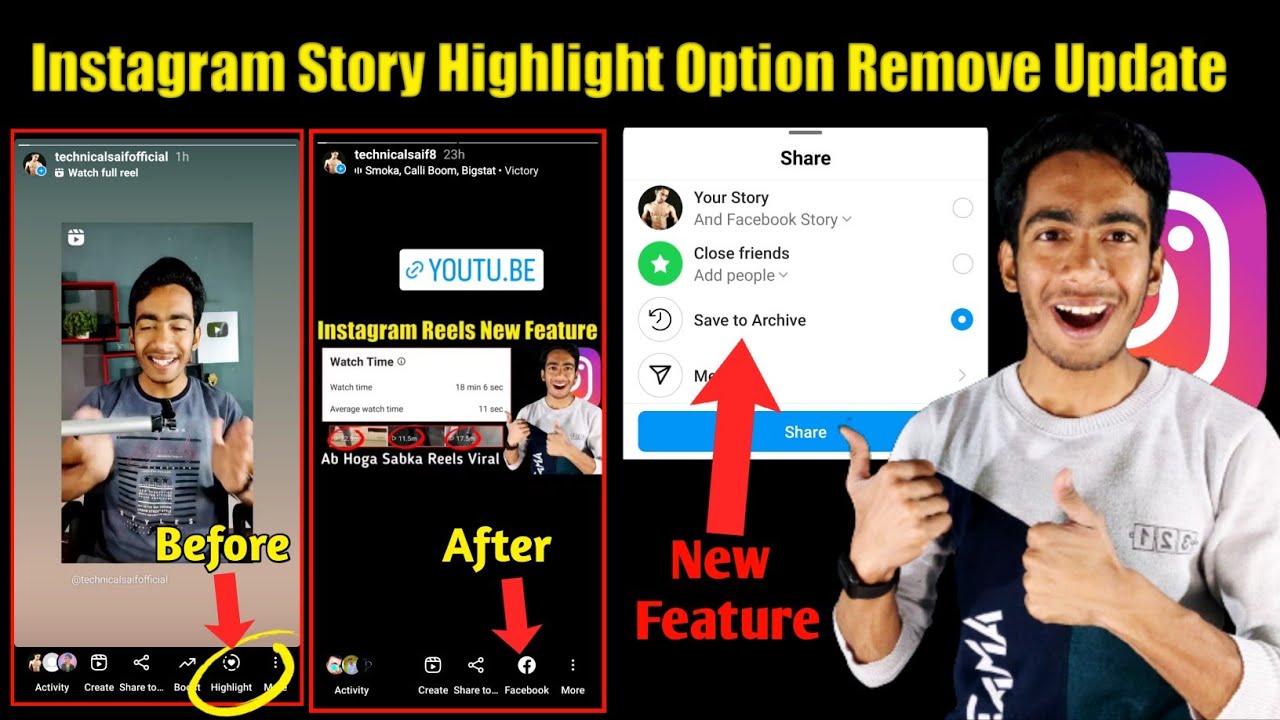 Instagram Story Highlight Option Remove Update | Instagram Story New Feature Save To Archive