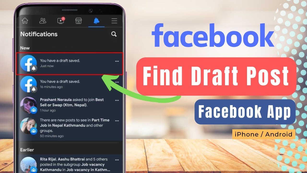 Find Draft Post on Facebook App !!