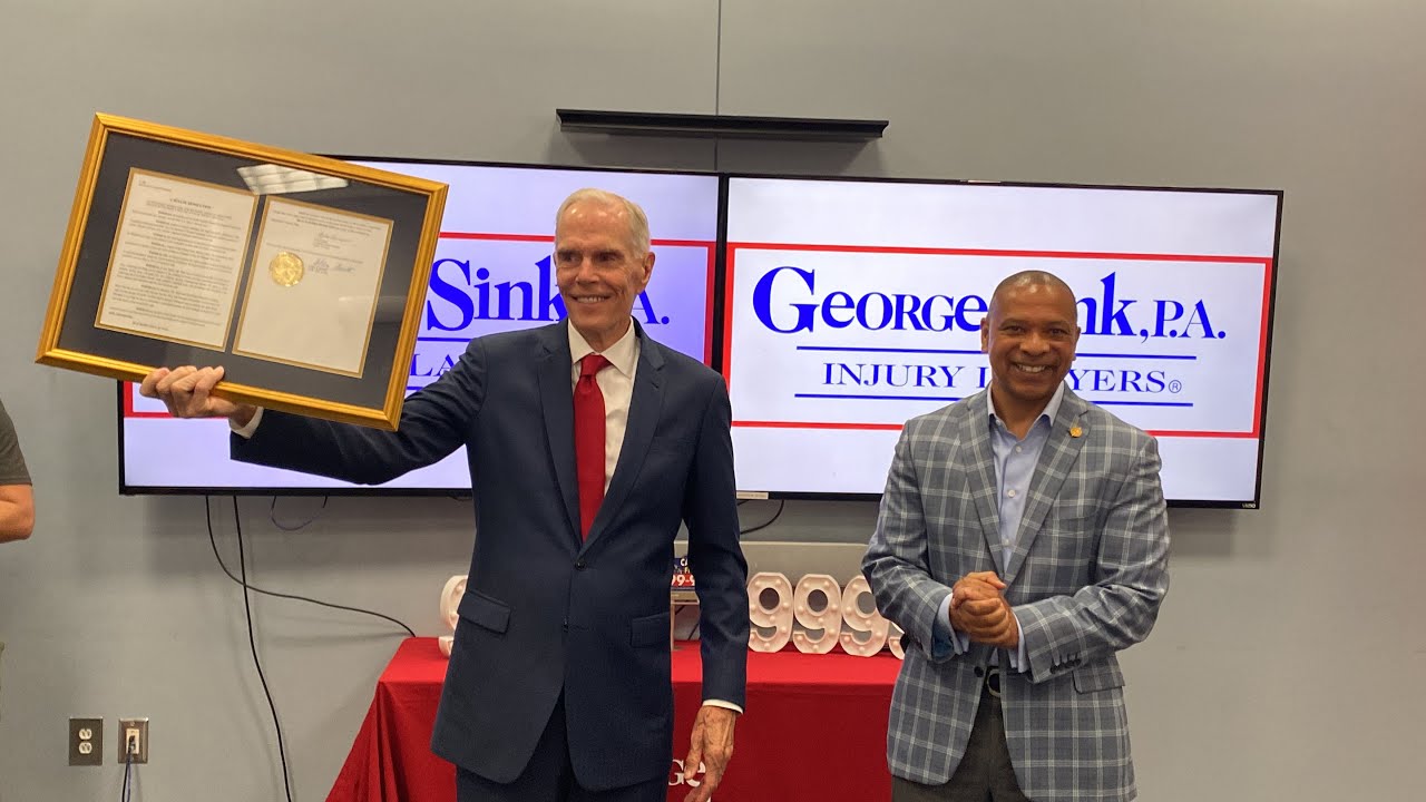George Sink was honored with a SC Senate Resolution presented to him by Senator Marlon Kimpson.