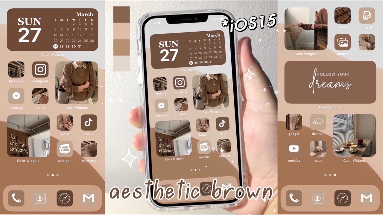 customize your iphone ☕️ *iOS15 (brown theme) 🤎 | how to have an aesthetic phone