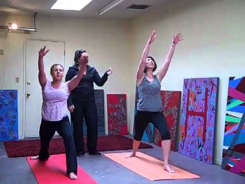 Mary Fanto's "Yoga Flow" fluid yoga combos on Real Hollywood Trainer TV