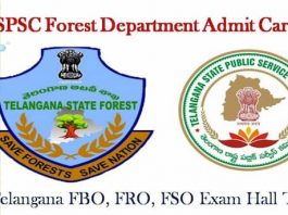 Telangana Forest Department Admit Card 2020