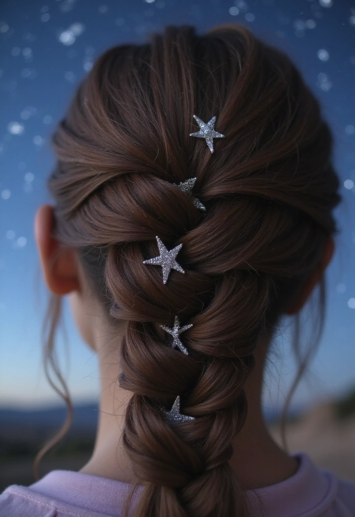 24 Aura Beauty Hairstyles That Glow With Celestial Vibes - 1. Celestial Braid with Starry Accents