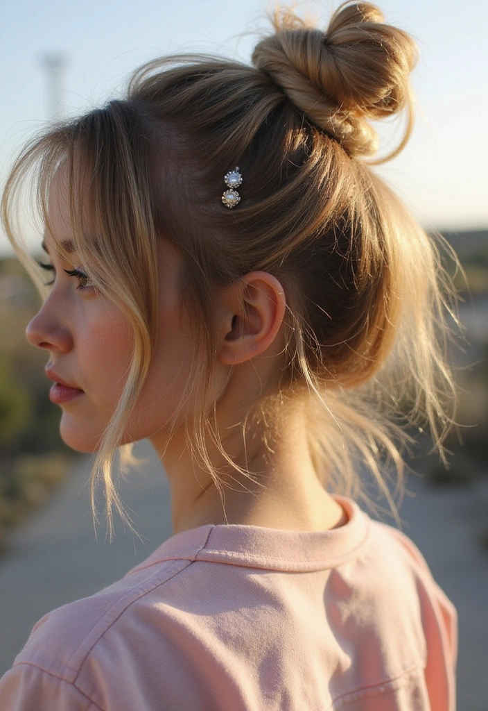 28 Cute Easy Hairstyles That'll Make You Look Fabulous in Minutes! - 1. Messy Bun with a Twist