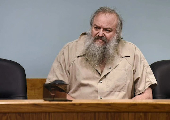Daniel French in prison uniform during his trial for Barbara Howe’s murder.