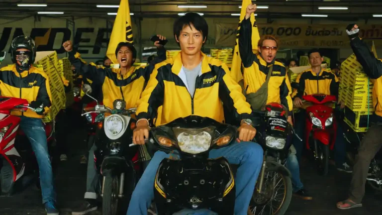 Thunder Express delivery team on motorcycles from Netflix’s Mad Unicorn series.