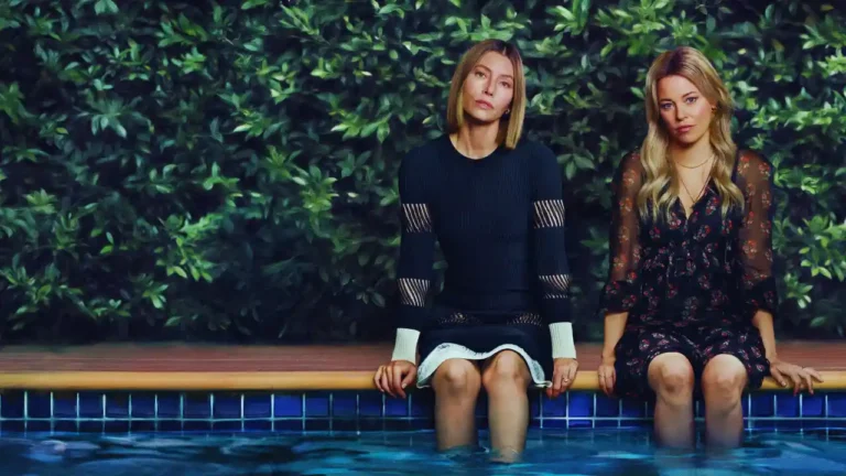 Two women sitting by a pool in The Better Sister, key characters from Prime Video’s gripping mystery series.