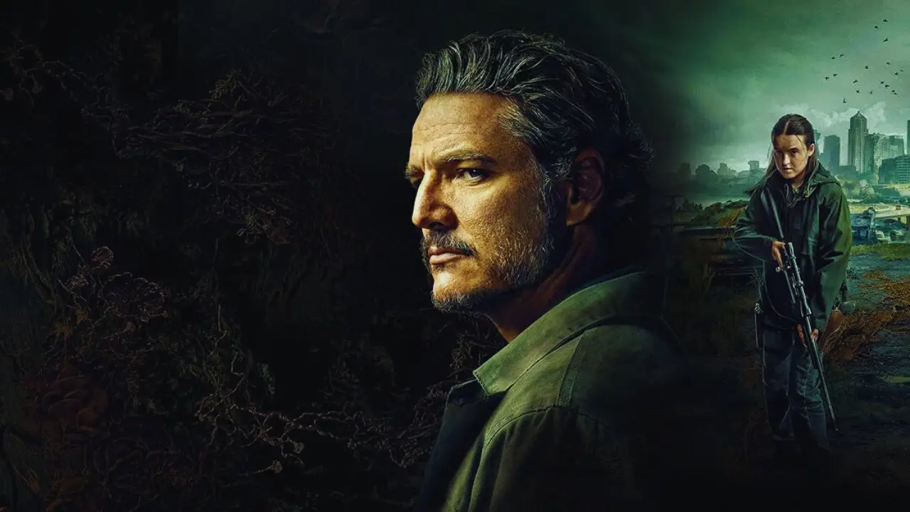 Joel and Ellie stand apart in a tense promotional image for The Last of Us Season 2, showcasing the emotional distance and conflict in the series.